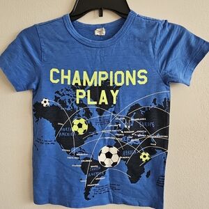 Crewcuts Blue Cotton T-Shirt Size 6-7 100% Cotton